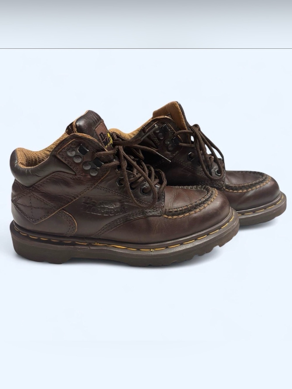 VTG 90s Dr Martens 9042 Brown Leather Chunky Boots England UK 5 US W7 M6 Grunge